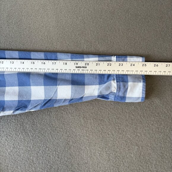 Abercrombie & Fitch Mens M Blue White Plaid Check Button Down Long Sleeve Shirt - Picture 6 of 16